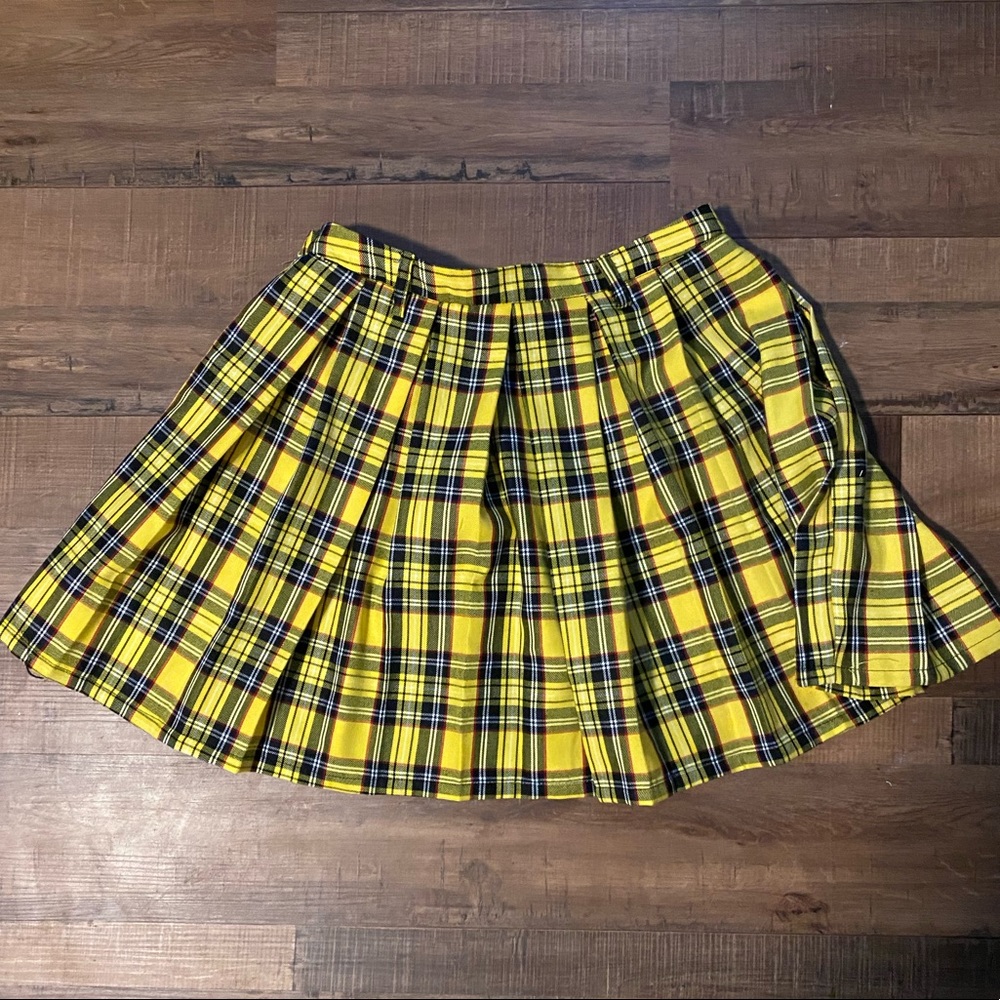 Hot Topic Yellow Plaid Skirt